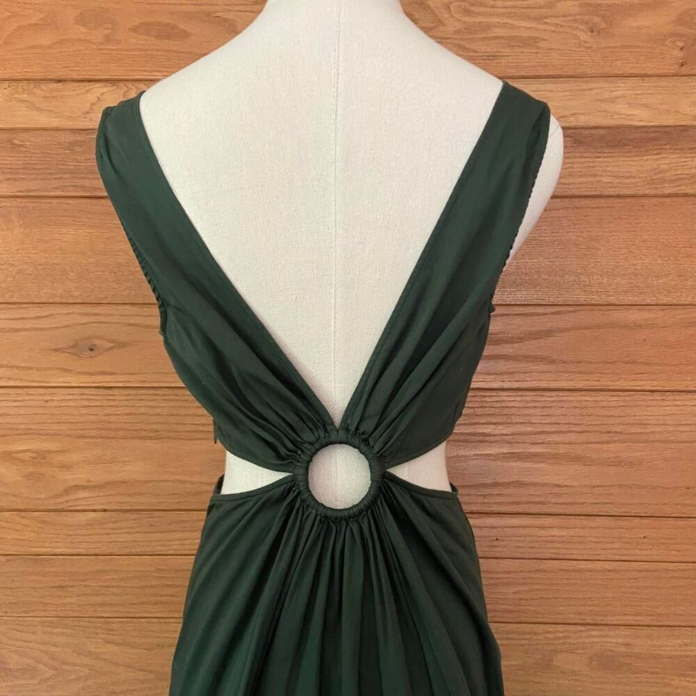 Anthropologie Geisha Designs green blue colorblock cutout maxi dress - Picture 7 of 9